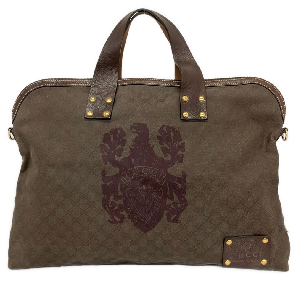 Gucci GG Boston Bag 201864 Dark Brown Bordeaux Jacquard Leather - Picture 1 of 13